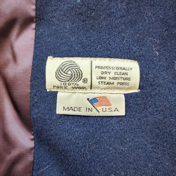 Vintage Central Park Trench Coat Lg Navy Blue Lined Longline Old Money Preppy - Picture 12 of 13